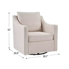 Bestier Fauteuil d'appoint pivotant carré avec coussin de dossier épais, fauteuil de lecture pour salon, chambre et petits espaces