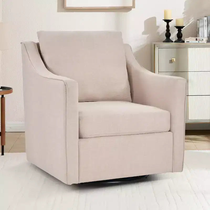 Bestier Fauteuil d'appoint pivotant carré avec coussin de dossier épais, fauteuil de lecture pour salon, chambre et petits espaces