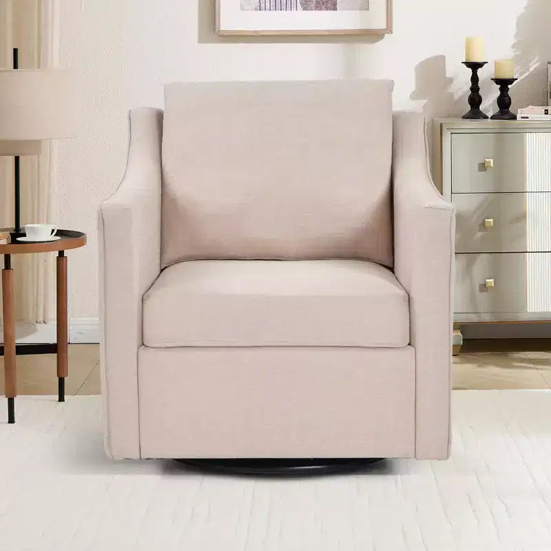 Bestier Fauteuil d'appoint pivotant carré avec coussin de dossier épais, fauteuil de lecture pour salon, chambre et petits espaces