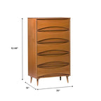 Commode à 5 tiroirs avec côtés galbés de style moderne du milieu du siècle Walker Edison