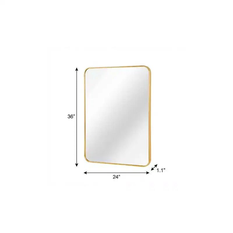 Miroir d'appoint HomeRoots 36" avec cadre en aluminium doré