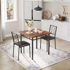 Ensemble de salle à manger de ferme pour 2 - Table à manger avec chaises rembourrées, ensemble de table de cuisine en bois, appartement peu encombrant