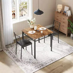 Ensemble de salle à manger de ferme pour 2 - Table à manger avec chaises rembourrées, ensemble de table de cuisine en bois, appartement peu encombrant