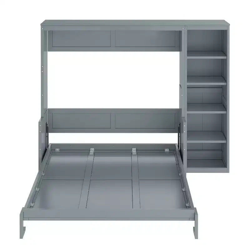 Lit escamotable Queen Size FAMYYT avec bureau et étagère, montage facile