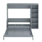 Lit escamotable Queen Size FAMYYT avec bureau et étagère, montage facile