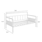 Cadre de lit de repos en métal taille double, cadre de lit double robuste, lit de repos blanc pour salon, chambre, chambre d'amis
