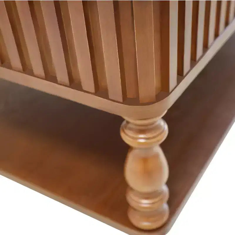 JVNOXK 47.24 Table basse vintage marron à plateau relevable, assemblage sans outils en bois massif avec détails cannelés et pieds romains massifs, bureau classique à plateau relevable