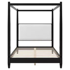 Lit à baldaquin moderne Luxystar avec tête de lit rembourrée pour chambre à coucher