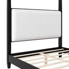 Lit à baldaquin moderne Luxystar avec tête de lit rembourrée pour chambre à coucher