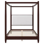 Lit à baldaquin moderne Luxystar avec tête de lit rembourrée pour chambre à coucher