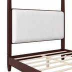 Lit à baldaquin moderne Luxystar avec tête de lit rembourrée pour chambre à coucher