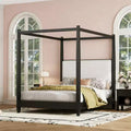 Luxystar Modern Canopy Platform Bed with Upholstery Headboard for Bedroom