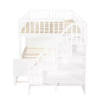 Luxystar Lit superposé Full XL au-dessus de Queen avec lit gigogne, étagères de rangement, escalier et lumière