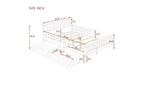 Lit plateforme tout en bois avec barrières de sécurité et 2 tiroirs de rangement, Noyer
