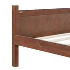 Lit plateforme Queen à panneaux plats avec tête de lit et pied de lit, cadre de lit de style Shaker en grain de bois, noyer foncé