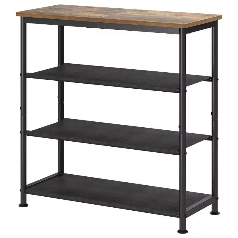 Meuble à Chaussures Étroit à 3 Niveaux  Structure Métallique Robuste et Étagères en Tissu Non-Tissé  Rangement à Chaussures Ajustable pour Entrée, Chambre