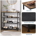 Meuble à Chaussures Étroit à 3 Niveaux  Structure Métallique Robuste et Étagères en Tissu Non-Tissé  Rangement à Chaussures Ajustable pour Entrée, Chambre