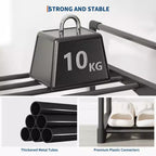 Meuble à Chaussures Étroit à 3 Niveaux  Structure Métallique Robuste et Étagères en Tissu Non-Tissé  Rangement à Chaussures Ajustable pour Entrée, Chambre