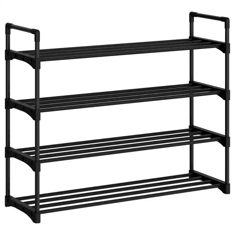 Meuble à Chaussures Étroit à 3 Niveaux  Structure Métallique Robuste et Étagères en Tissu Non-Tissé  Rangement à Chaussures Ajustable pour Entrée, Chambre