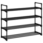 Meuble à Chaussures Étroit à 3 Niveaux  Structure Métallique Robuste et Étagères en Tissu Non-Tissé  Rangement à Chaussures Ajustable pour Entrée, Chambre