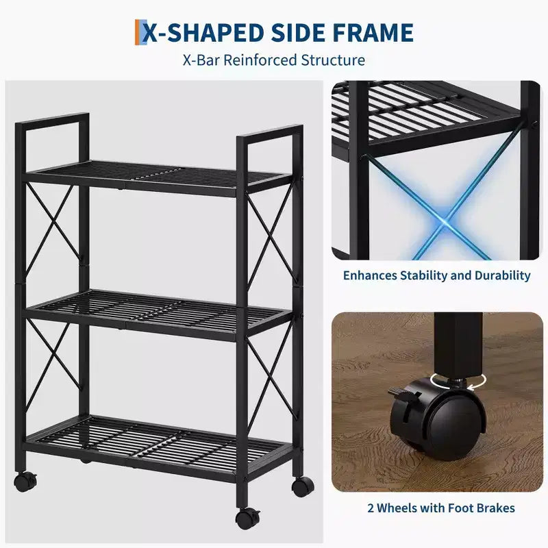 Meuble à Chaussures Étroit à 3 Niveaux  Structure Métallique Robuste et Étagères en Tissu Non-Tissé  Rangement à Chaussures Ajustable pour Entrée, Chambre