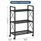 Meuble à Chaussures Étroit à 3 Niveaux  Structure Métallique Robuste et Étagères en Tissu Non-Tissé  Rangement à Chaussures Ajustable pour Entrée, Chambre