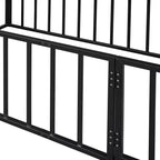 Cadre de lit en métal MAYEERTY avec clôture et porte ouvrante, espace de jeu et de sommeil pour enfants