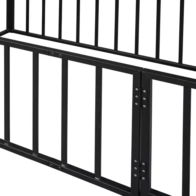 Cadre de lit en métal MAYEERTY avec clôture et porte ouvrante, espace de jeu et de sommeil pour enfants