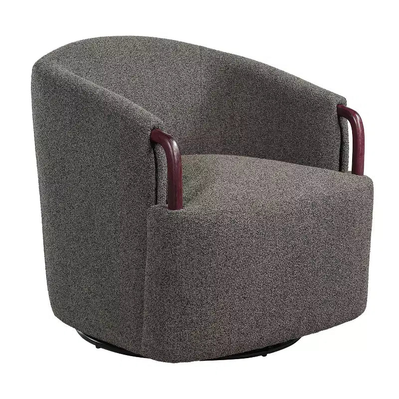 Fauteuil Pivotant à 360° - Fauteuil d'Appoint Rembourré avec Accoudoirs Ergonomique pour la Lecture Chaise Confortable avec Dossier Incurvé - ModernLuxe