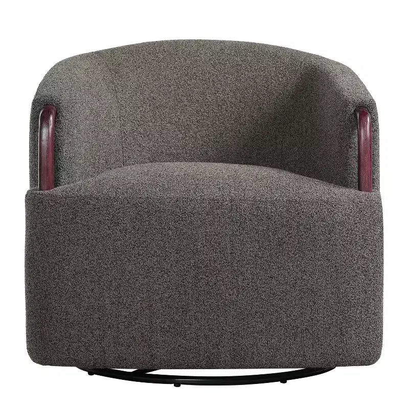 Fauteuil Pivotant à 360° - Fauteuil d'Appoint Rembourré avec Accoudoirs Ergonomique pour la Lecture Chaise Confortable avec Dossier Incurvé - ModernLuxe