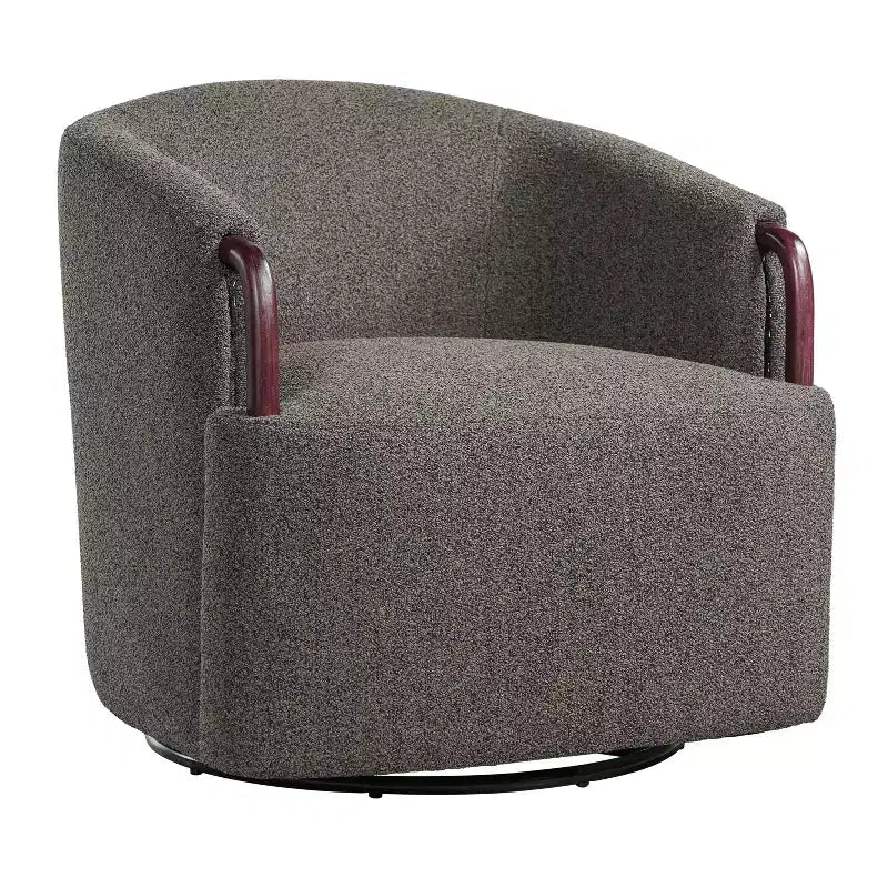 Fauteuil Pivotant à 360° - Fauteuil d'Appoint Rembourré avec Accoudoirs Ergonomique pour la Lecture Chaise Confortable avec Dossier Incurvé - ModernLuxe