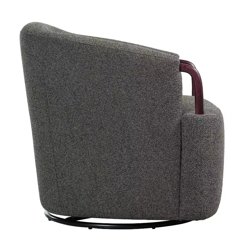 Fauteuil Pivotant à 360° - Fauteuil d'Appoint Rembourré avec Accoudoirs Ergonomique pour la Lecture Chaise Confortable avec Dossier Incurvé - ModernLuxe