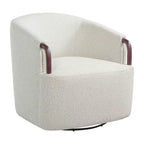 Fauteuil Pivotant à 360° - Fauteuil d'Appoint Rembourré avec Accoudoirs Ergonomique pour la Lecture Chaise Confortable avec Dossier Incurvé - ModernLuxe