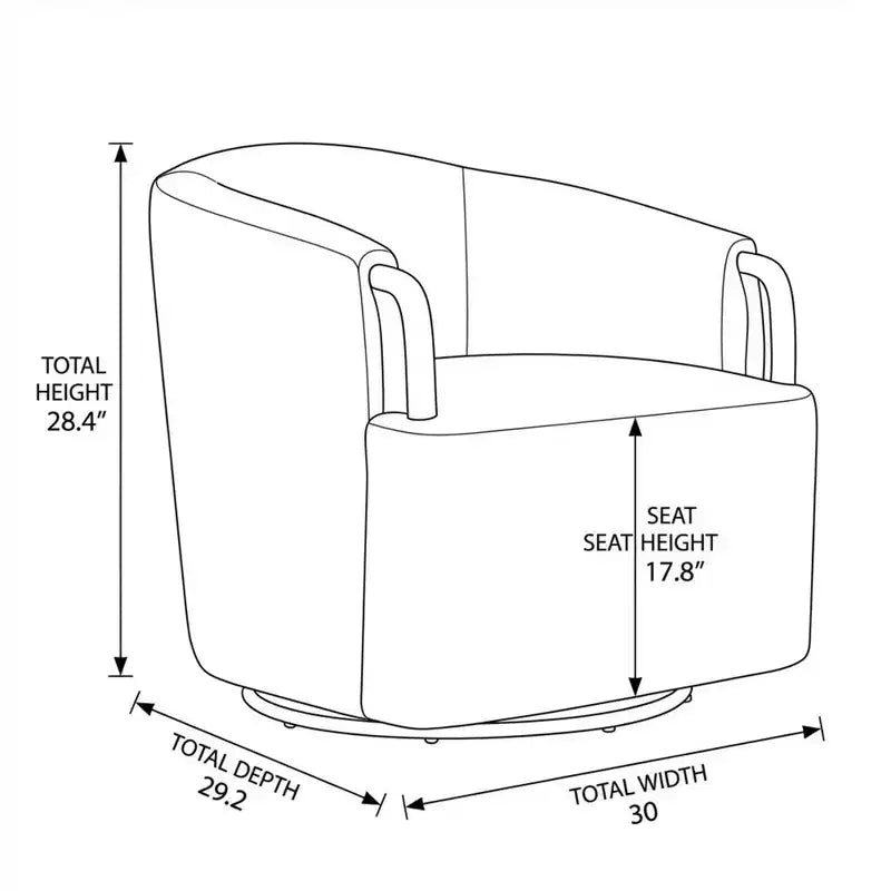 Fauteuil Pivotant à 360° - Fauteuil d'Appoint Rembourré avec Accoudoirs Ergonomique pour la Lecture Chaise Confortable avec Dossier Incurvé - ModernLuxe