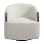 Fauteuil Pivotant à 360° - Fauteuil d'Appoint Rembourré avec Accoudoirs Ergonomique pour la Lecture Chaise Confortable avec Dossier Incurvé - ModernLuxe