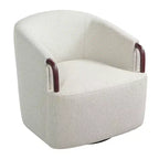 Fauteuil Pivotant à 360° - Fauteuil d'Appoint Rembourré avec Accoudoirs Ergonomique pour la Lecture Chaise Confortable avec Dossier Incurvé - ModernLuxe