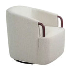 Fauteuil Pivotant à 360° - Fauteuil d'Appoint Rembourré avec Accoudoirs Ergonomique pour la Lecture Chaise Confortable avec Dossier Incurvé - ModernLuxe
