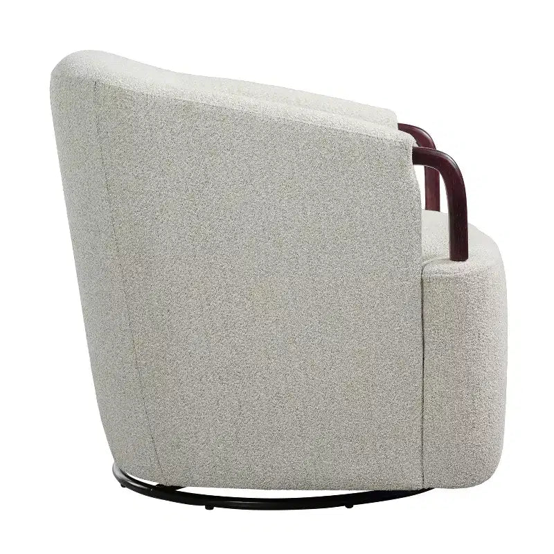 Fauteuil Pivotant à 360° - Fauteuil d'Appoint Rembourré avec Accoudoirs Ergonomique pour la Lecture Chaise Confortable avec Dossier Incurvé - ModernLuxe
