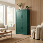 PexFix Armoire de cuisine 62 po H, autoportante, à 4 portes, avec étagères réglables, placard de rangement robuste avec surface anti-rayures