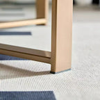JVNOXK Table basse tambour moderne artisanale 80 cm ronde pour salon, avec piédestal robuste, naturel