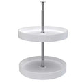 Rev-A-Shelf 28 Dual Full Circle Lazy Susan Organizer for Upper Corner Kitchen Cabinets, Plastic Home Storage 2 Tier Shelves, White, 6012-28-11-52