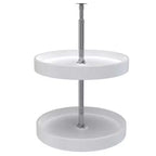 Rev-A-Shelf 28 Dual Full Circle Lazy Susan Organizer for Upper Corner Kitchen Cabinets, Plastic Home Storage 2 Tier Shelves, White, 6012-28-11-52