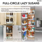 Rev-A-Shelf 28 Double Lazy Susan à Cercle Complet pour Meubles Hauts d'Angle de Cuisine, Étagères de Rangement en Plastique à 2 Niveaux, Blanc, 6012-28-11-52