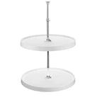Rev-A-Shelf 28 Double Lazy Susan à Cercle Complet pour Meubles Hauts d'Angle de Cuisine, Étagères de Rangement en Plastique à 2 Niveaux, Blanc, 6012-28-11-52