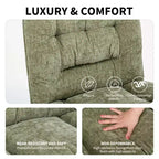 Chaise en chenille à pieds croisés avec roulettes, chaise de vanité pivotante à 360° et réglable en hauteur avec double coussin, large siège ergonomique pour chambre à coucher, salon