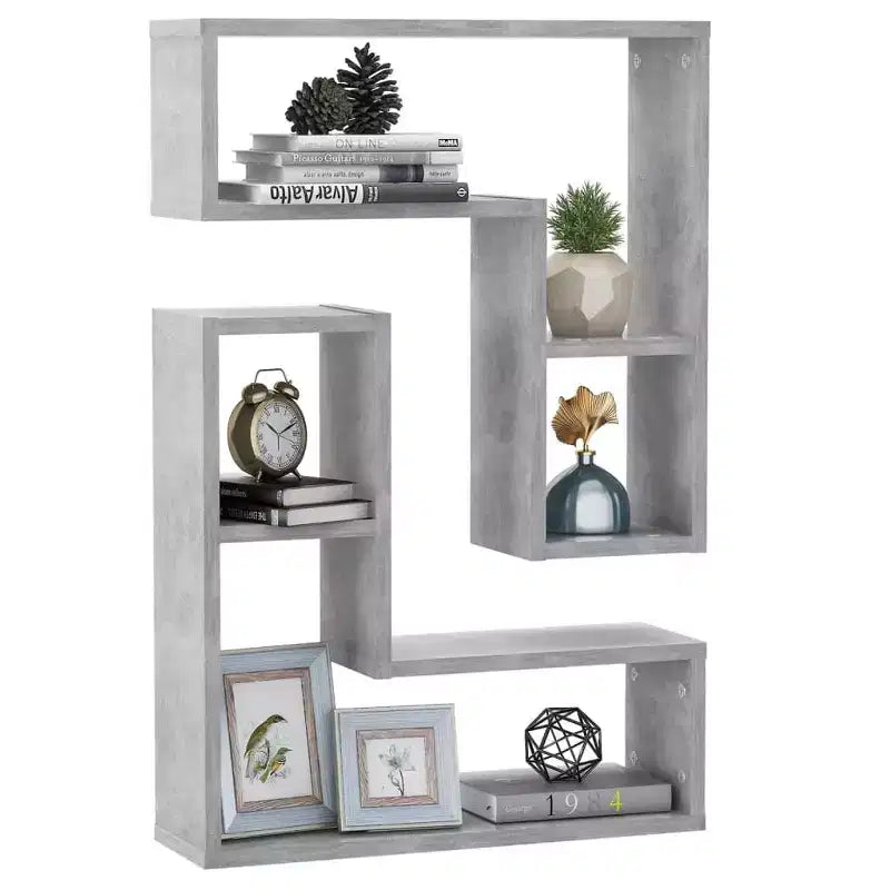 vidaXL Étagère murale lot de 2 Gris béton Bois d'ingénierie