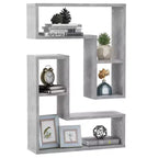 vidaXL Étagère murale lot de 2 Gris béton Bois d'ingénierie
