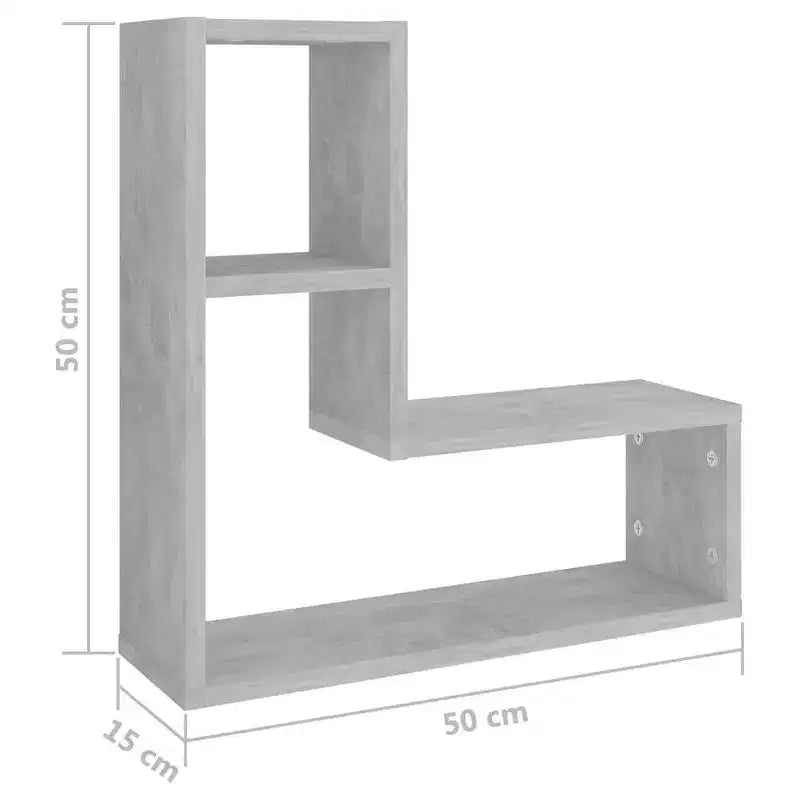 vidaXL Étagère murale lot de 2 Gris béton Bois d'ingénierie