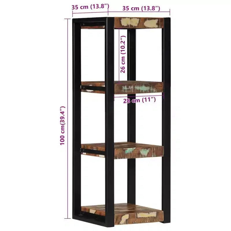 vidaXL Étagère murale multicolore en bois de récupération étagère murale carrée