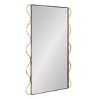 Kate and Laurel Wriggle Wavy Wall Mirror Metal, Gold, 24x36